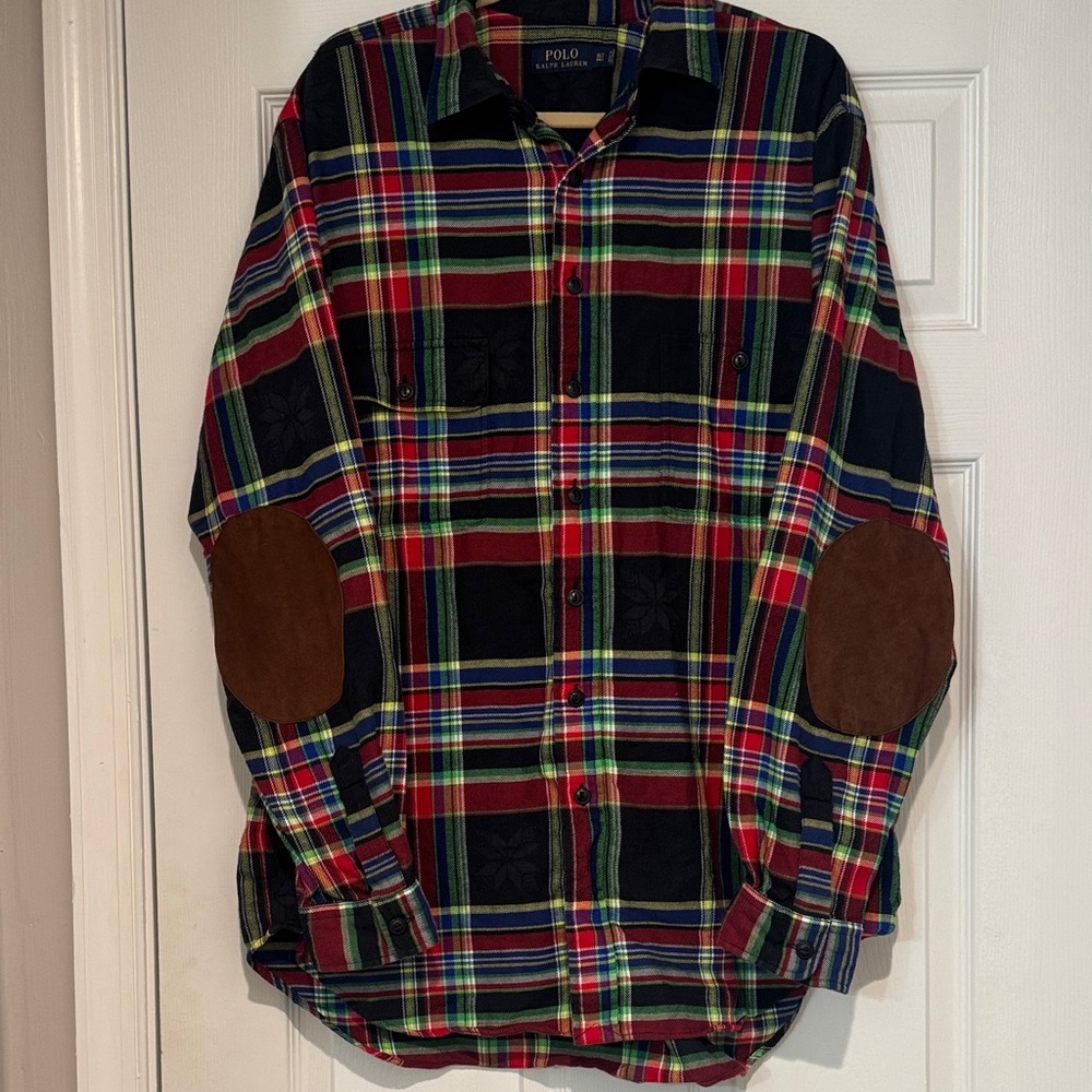 Polo by Ralph Lauren Men's Red and Green Plaid Shirt